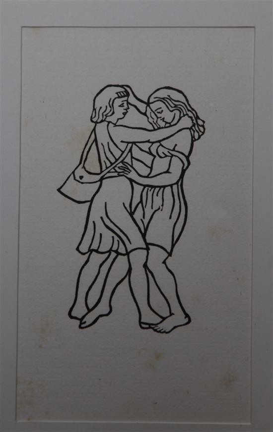 Aristide Maillol (1861-1944) Daphnis et Chloe, 8 x 5in. unframed.